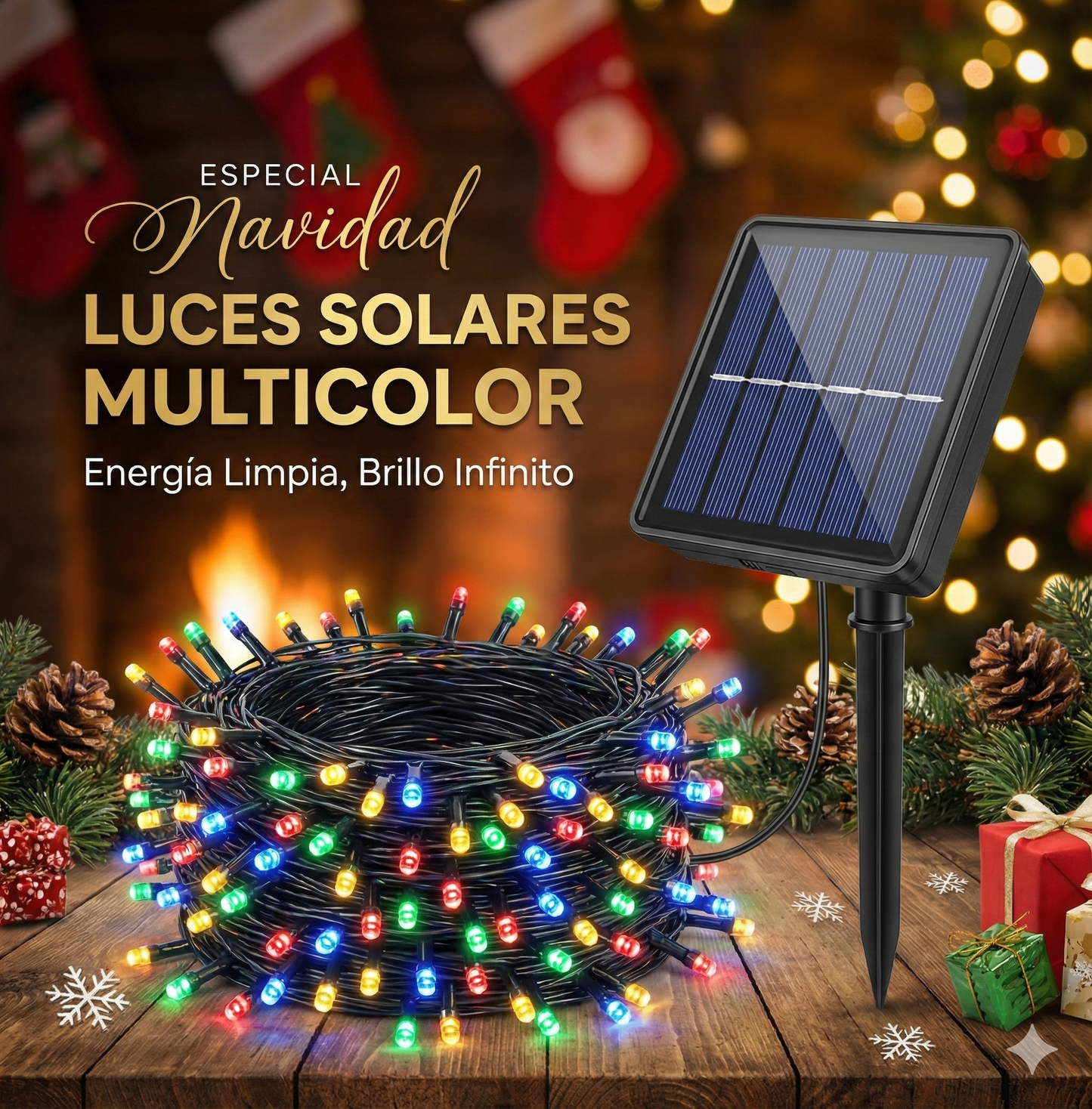 Luces Solares Navideñas (10 metros)