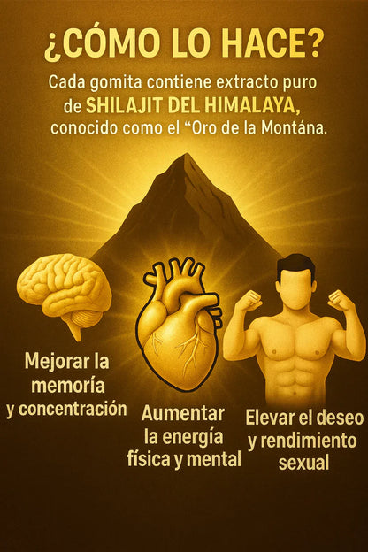 Gomitas de Shilajit para Hombres | Energía, Testosterona y Rendimiento Natural